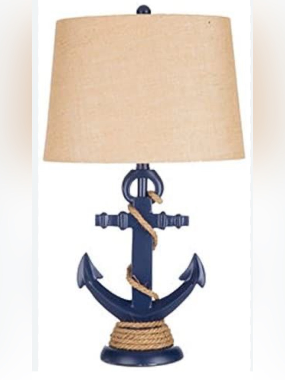 Nautical Anchor Table Lamp in Navy Blue